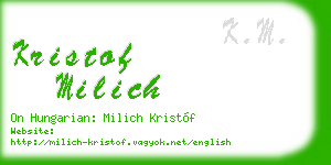 kristof milich business card